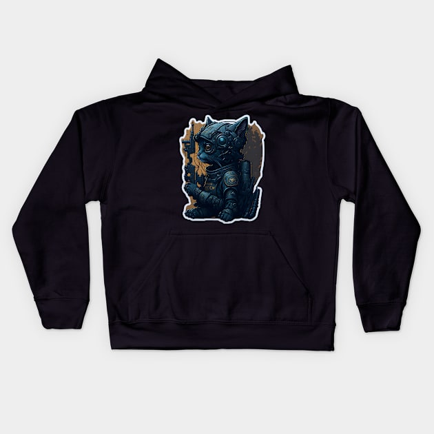 Mecha Cat_003 Kids Hoodie by Kulturmagazine